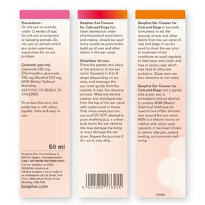 Beaphar Ear Cleaner Package Sides 1080