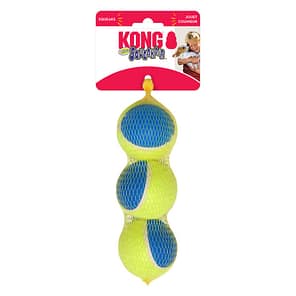 Net of 3 KONG Ultra yellow and blue Tennis Ball Dog Toys