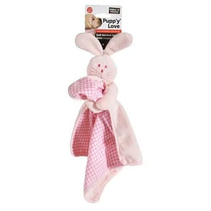 Pink Puppy Comfort Blanket Toy with Bunny Head