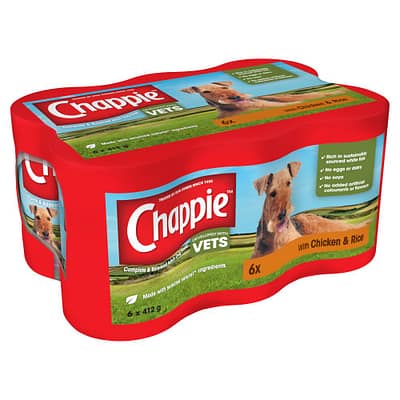 Chappie Dog Cans Chicken & Rice 412g 6pack