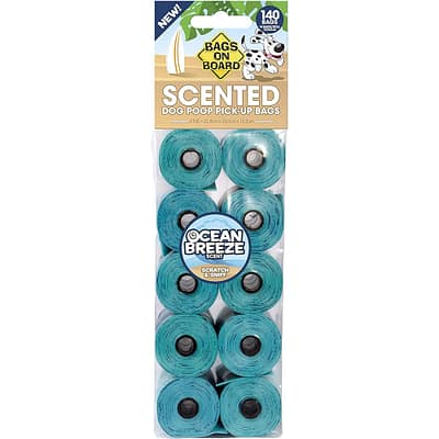 10 Rolls of blue scented dog poo bags