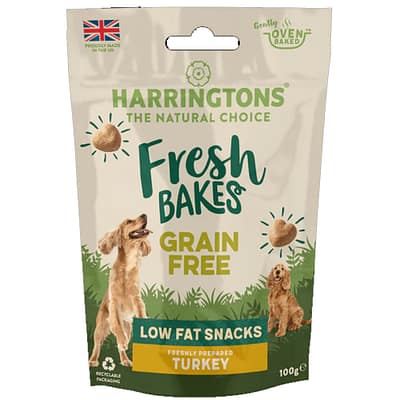 Harringtons Fresh Bakes Grain Free Dog Treats Low Fat Lean Turkey 100g