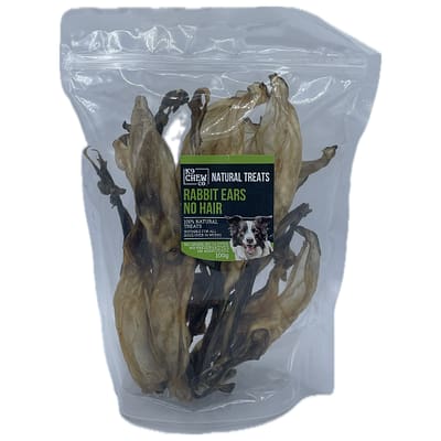 K9 Chew Co. Rabbit Ears No Hair Natural Dog Treat 100g