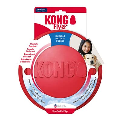 Red KONG Dog Frisbee in packaging