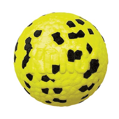 Yellow and black KONG Reflex dog Ball