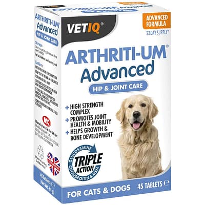VetIQ Arthriti-um Advanced Hip & Joint Care for Cats & Dogs 45 Tablets