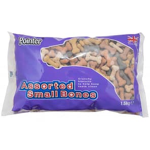 1.5kg Bag of assorted bone shaped dog biscuits