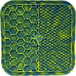 Swirly Green yellow and blue lick mat for dogs