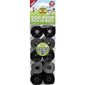 Pack of 10 Black & Grey Rolls of Dog Poo Bags