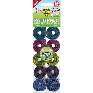 10 Rolls of patterned dog poo bags