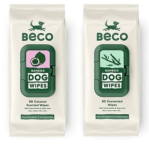 2 Packs of Beco Dog Wipes, coconut and unscented