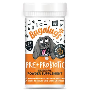 Pot of Bugalugs pre and Pro biotic digestive powder supplement