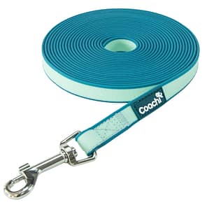 Green/Teal roll of waterproof dog long line for puppies/mini