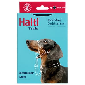 Halti Head Collar Size 0 box with Dachshund on the front