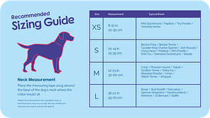 Halti Comfort Dog Collar Sizing Guide Table
