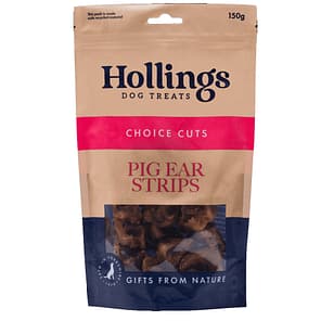 150g pack of Pig Ear Strips Natural Dog Treats