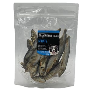100g bag of dried sprats dog treats
