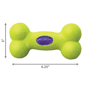 Medium Yellow Bone Shaped Dog Toy with Dimensions