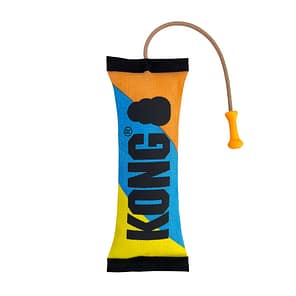 KONG Hi Viz fetch dog toy with rope on one end