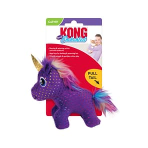 KONG Enchanted Buzzy Unicorn Cat Toy On Card 1080px