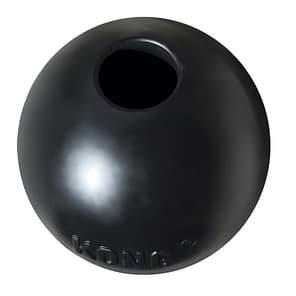 Black KONG Rubber dog ball with hole in top