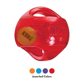 KONG Dog Toy Ball in Red with colour option swatches underneath - orange, blue, purple & red