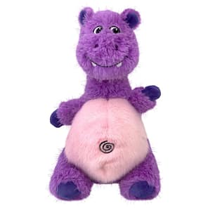Lilac KONG Fat Belly Hippo Plush Dog Toy