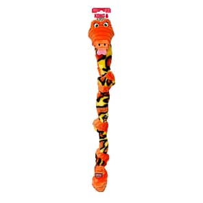Orange knotted snake dog toy