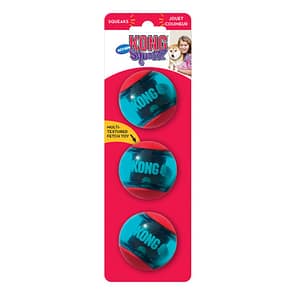 Pack of 3 Blue and Red KONG Dog Balls