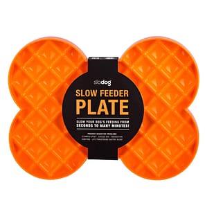 Orange Bone Shaped Slo Dog Slow Feeder Plate