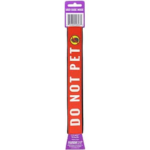Dog Leash Wrap with DO NOT PET message white on red