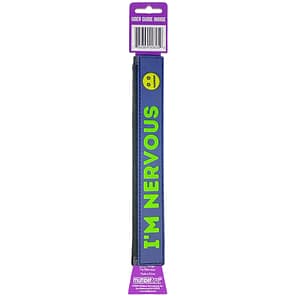 Dog Leash Wrap with "i'm Nervoise" message green on blue