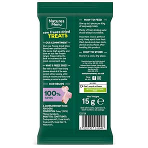 Natures Menu Raw Freeze Dried Treats Turkey Back 1080