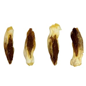 4 Loose hairless Rabbit Ears dog treats stuffed with Ostrich meat