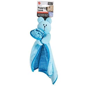 Blue Puppy Comfort blanket toy with bear head