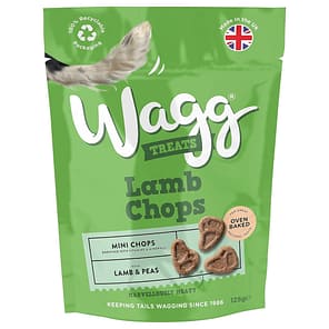 Green pack of Wagg Lamb Chop Dog treats