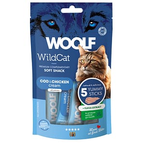 Pack of 5 sachets of Woolf WildCat Cream cat treats