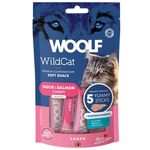 Pack of 5 sachets of Woolf WildCat Cream cat treats