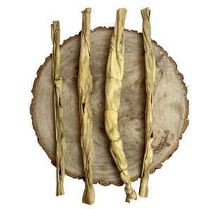 4 rolls of lamb skin on a display log