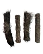 SET OF 4 HAIRY BUFFALO SKIN ROLLS DOG TREATS