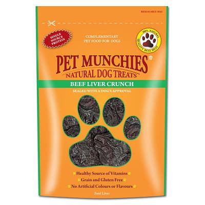 Pet Munchies Beef Liver Crunch Natural Dog Treats 90g