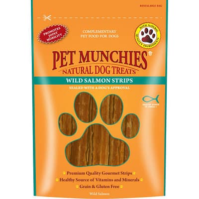 Pet Munchies Wild Salmon Strips Natural Dog Treats 80g