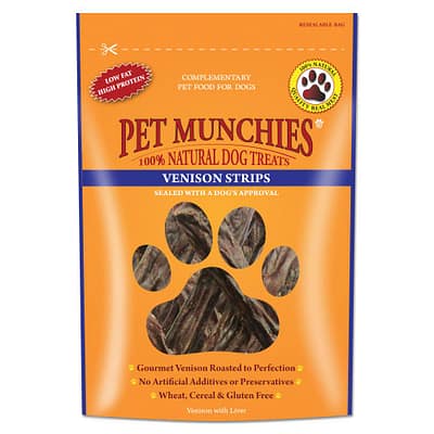 Pet Munchies Venison Strips Natural Dog Treats
