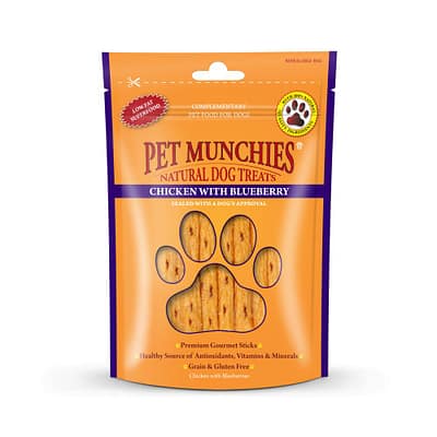 Pet Munchies Chicken with Blueberry Gourmet Sticks 80g