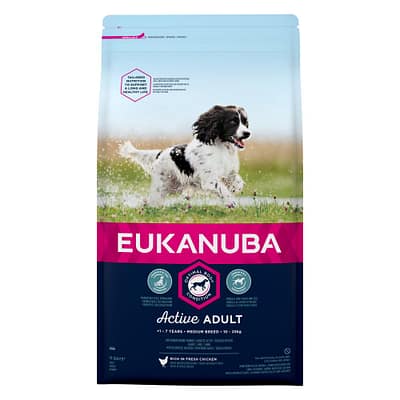 EUKANUBA Active Adult Medium Breed Rich In Fresh Chicken Dry Dog Food