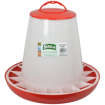 Supa Red & White Poultry Feeder