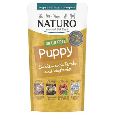 Naturo Puppy Grain Free Chicken with Potato & Vegetables Pouch 150g 8pack
