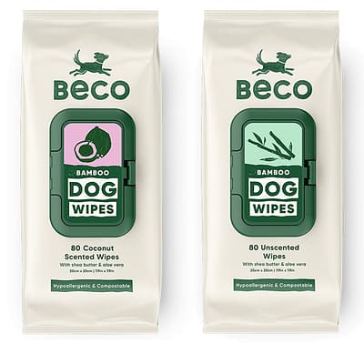 2 Packs of Beco Dog Wipes, coconut and unscented