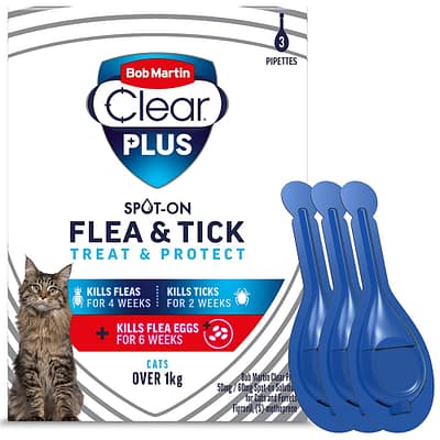 Bob Martin Clear Plus Flea & Tick Spot On For Cats (and Ferrets)