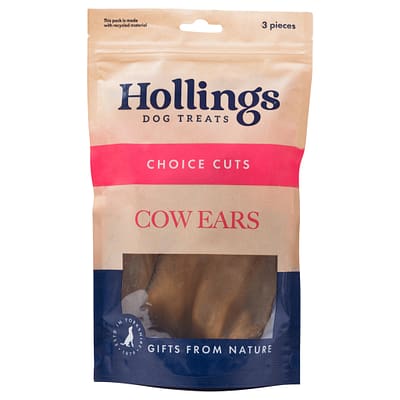 Pack of 3 Cow Ears Natural Dog Treat